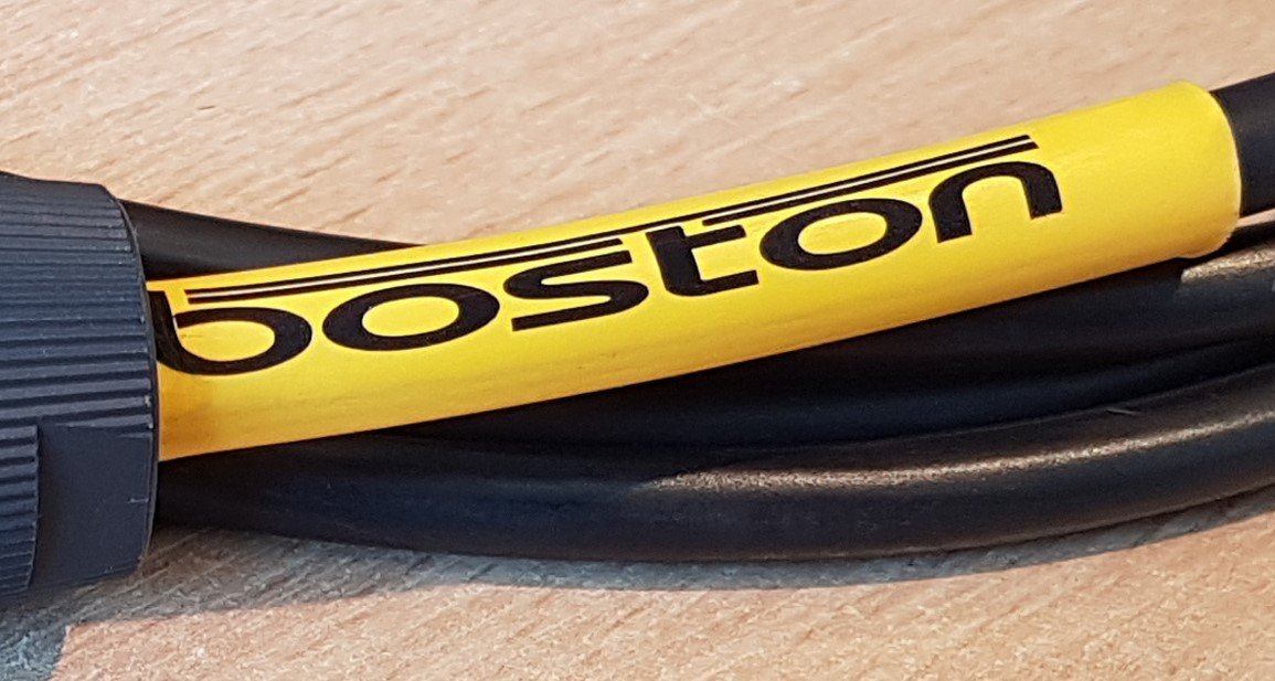 yellow heatshrink label for hose custom printed with logo by identimark