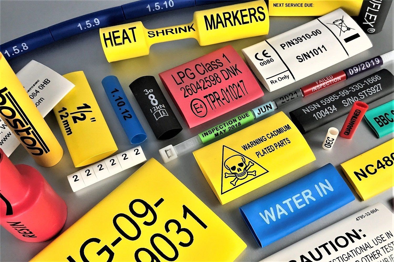 Identimark multi coloured and custom text printed heatshrink