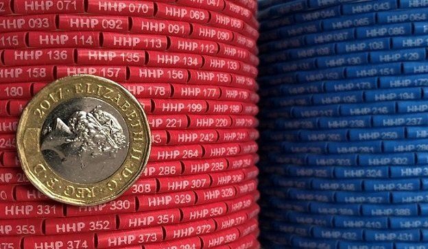 Identimark hedgehog labels in red and blue