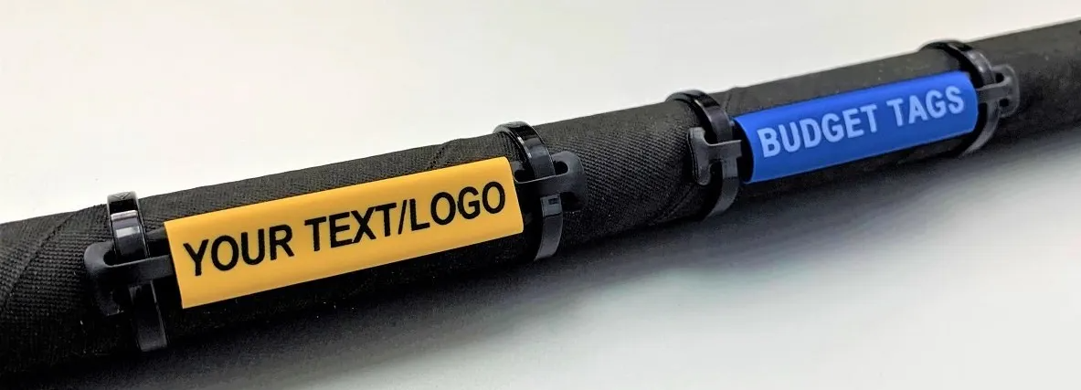 Identimark yellow and blue printed carrier cable labels