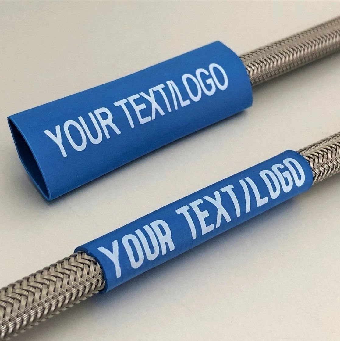 Identimark Blue cable label heatshrink printed with your text or logo