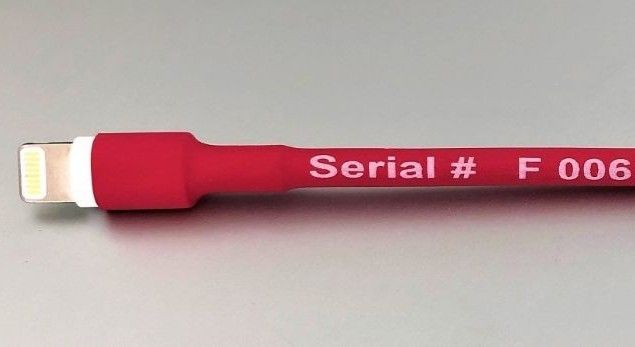 Mobile cable label custom printed by Identimark