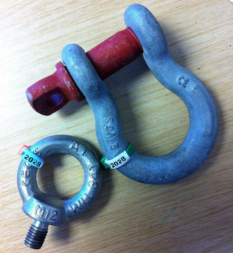 Lifting gear date inspection marker