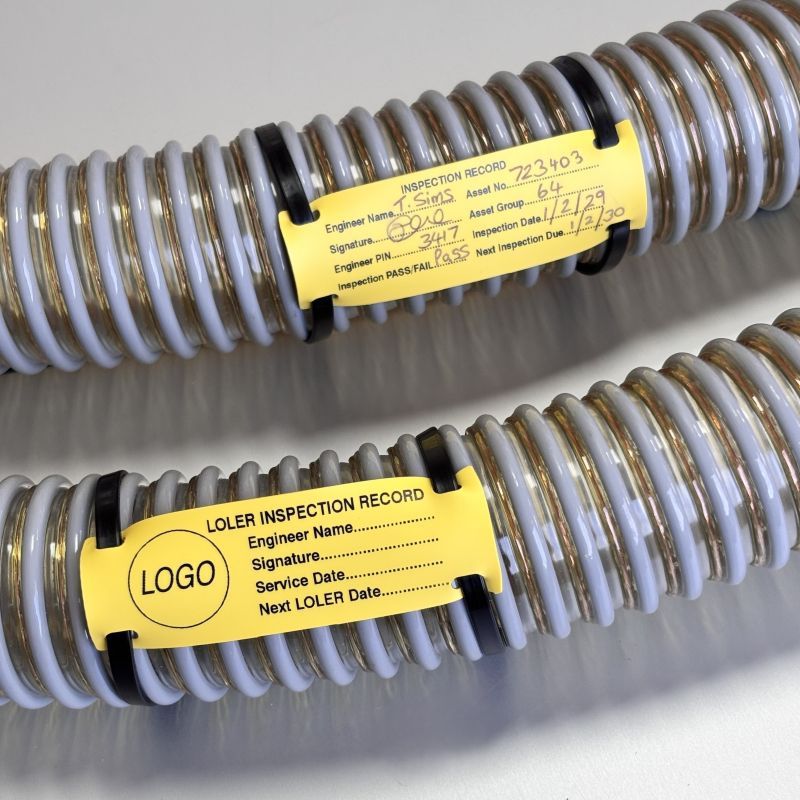 yellow inspection labels