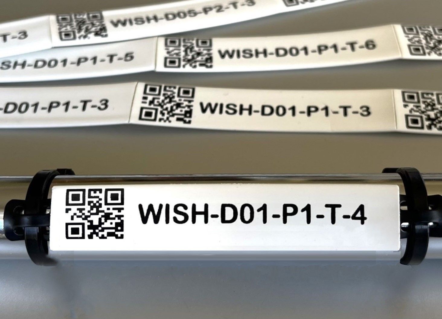 Identimark custom printed heatshrink QR codes