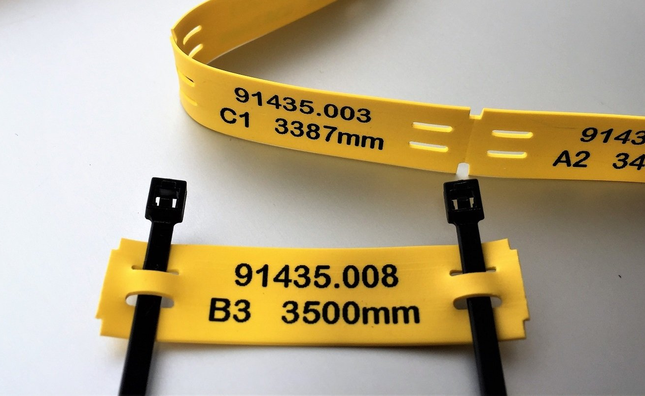 Identimark Yellow Pre-printed Exterior Cable Tie Hose and Pipe Identification