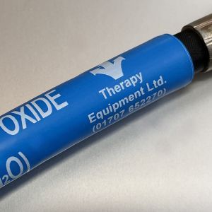Blue heat shrink printed with logo and text by Identimark
