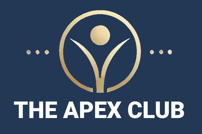 The apex club logo on a blue background