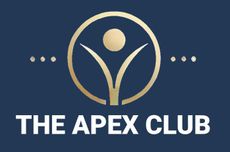 The apex club logo on a blue background