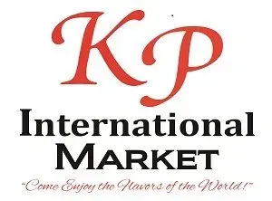 Logo for KP International Market, red 