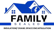 Blue logo with house silhouettes and the words 