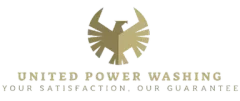 Gold phoenix logo with company name "United Power Washing" and tagline.