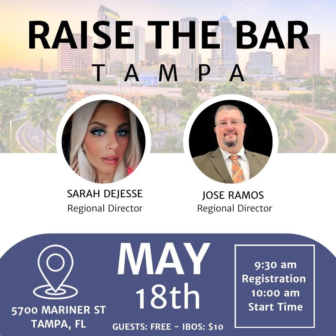 A poster for raise the bar tampa on may 18th