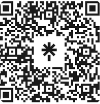A black and white qr code with a star in the middle.