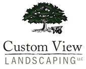 Custom View Landscaping LLC logo with a tree and wheelbarrow icon