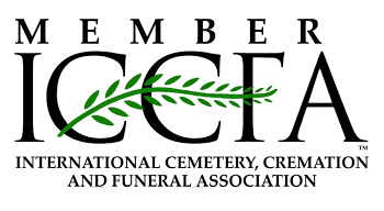 the logo for the international cemetery cremation and funeral association