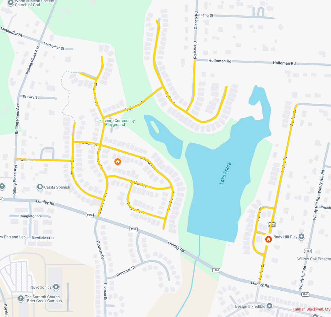 Lakeshore neighborhood map