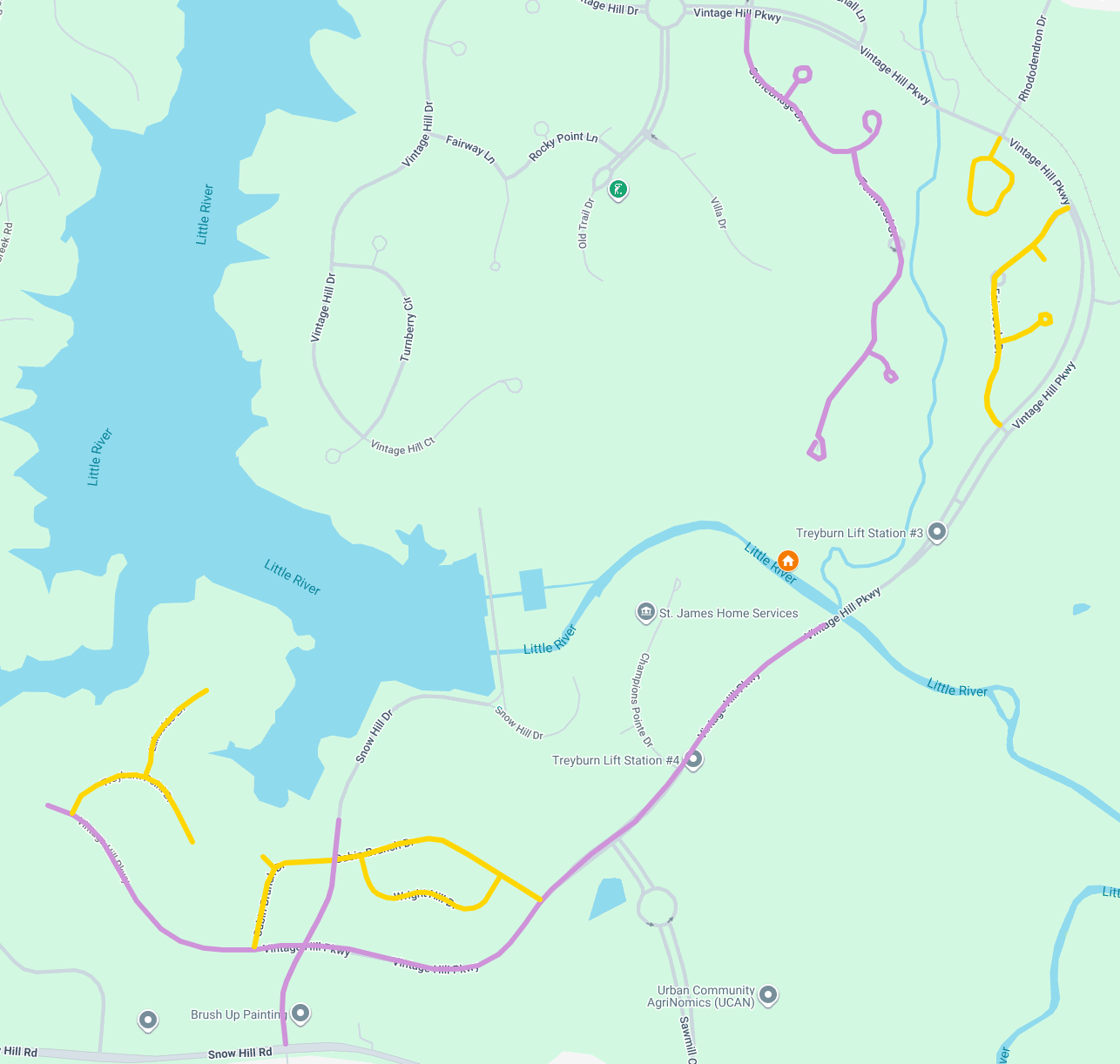 Treyburn neighborhood map