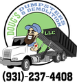 Dumpshifters & Demolition LLC logo with a white dump truck and phone number (931)-237-4408