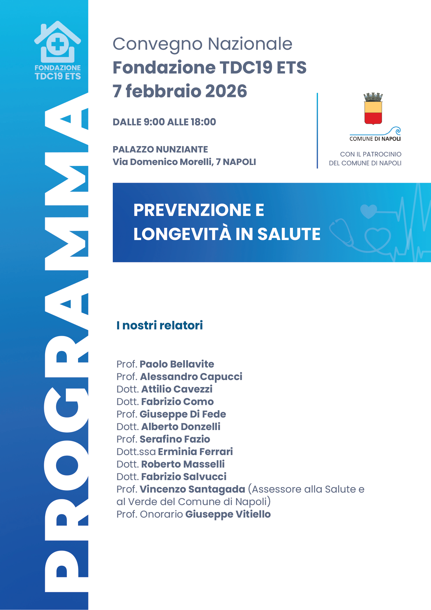 A poster for a conference called convegno fondazione tdc19 ets