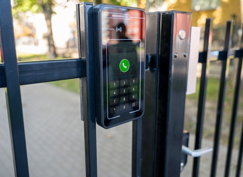 close up of entrance control panel of automated driveway gates installed by an ElectriGate approved partner