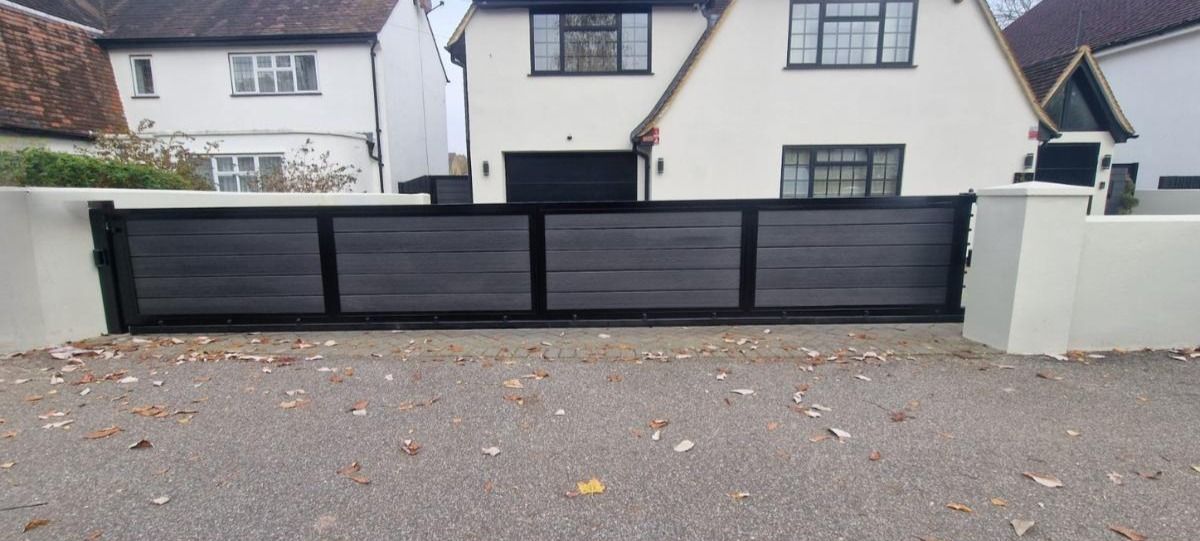 Composite electric sliding gates installed by an ElectriGate approved partner
