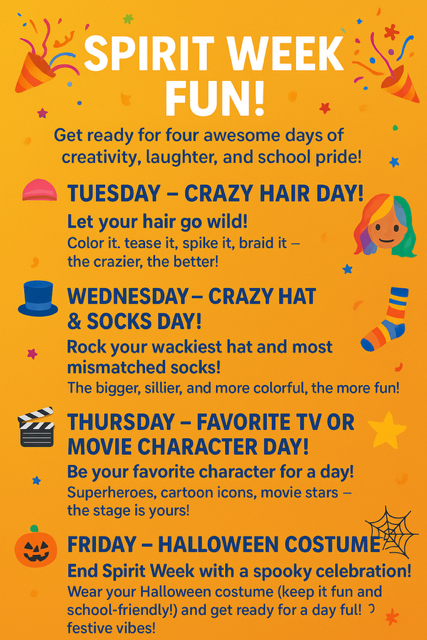 An orange flyer titled 