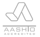 Aashio accredited logo on a white background
