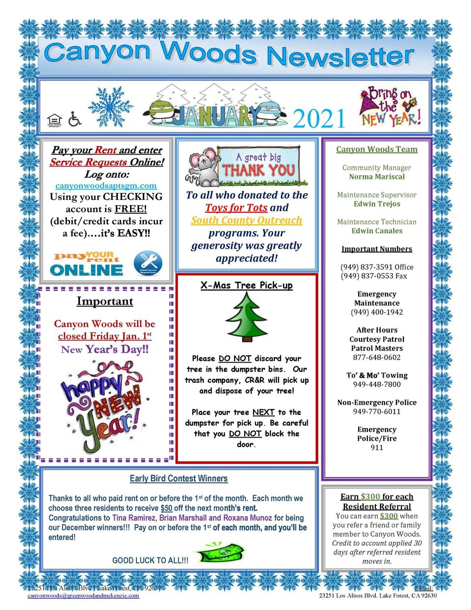 Resident Newsletter January