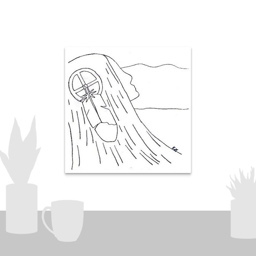 Kellie Harry Artwork_Message for the People_black and white_12x12