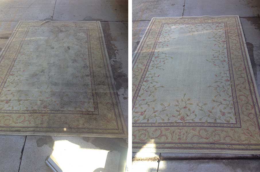 Area rug before & after — cleaning in Escondido, CA