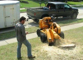Man grinding stump - Stump grinding in Irving, TX