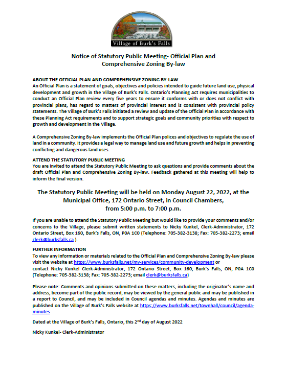 Notice- Statutory Public Meeting- Official Plan and Comprehensive ...