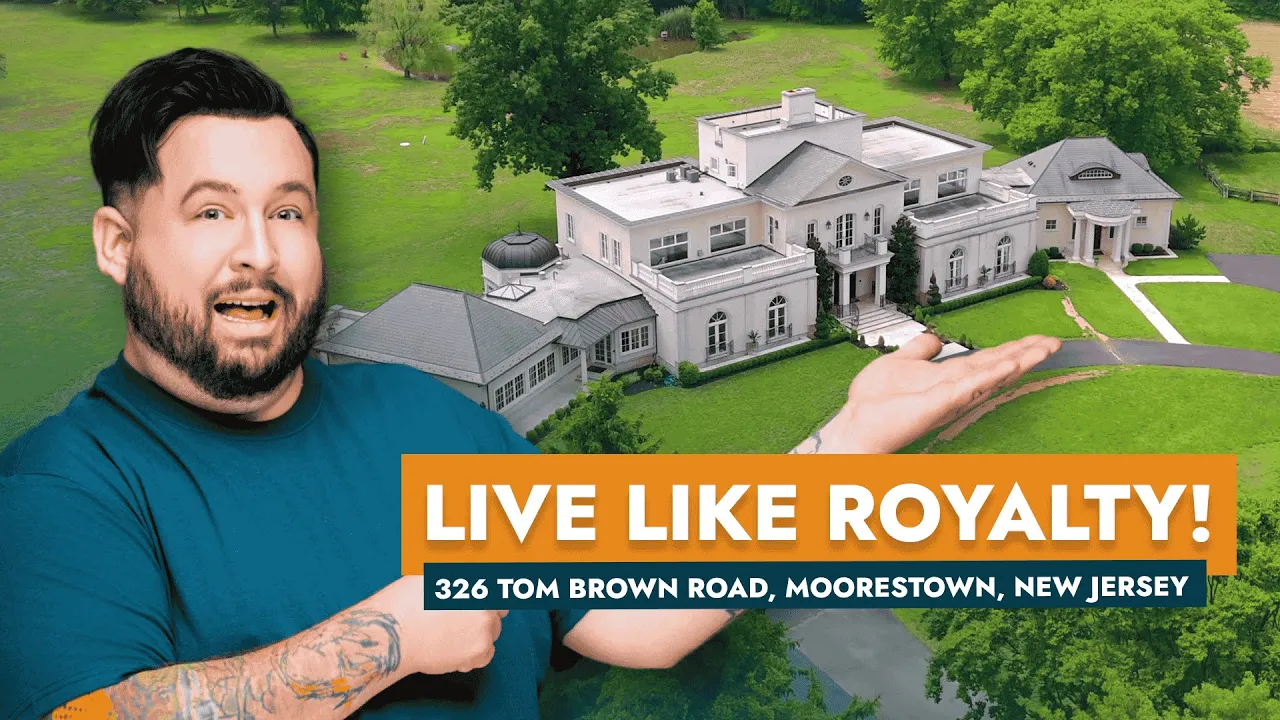 A luxurious $5.5 million estate at 326 Tom Brown Road, Moorestown NJ, showcasing a sprawling 16-acre