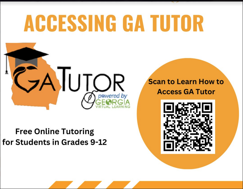 a sign that says accessing ga tutor with a qr code