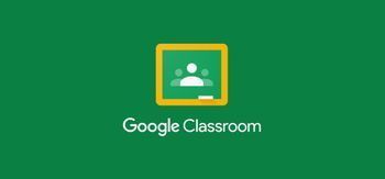 the google classroom logo is on a green background .