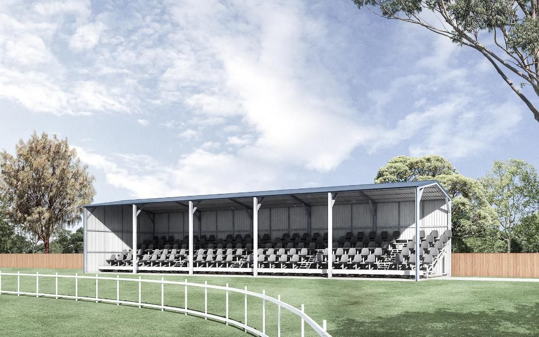 An Artist's Impression of A Stadium with Bleachers and A Fence Surrounding It — Clearspan Builders In Queanbeyan East, NSW