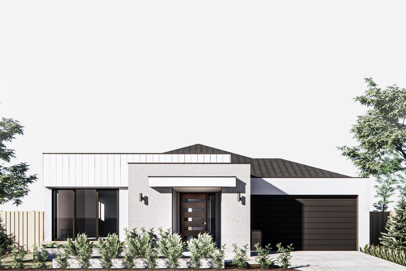 An Artist's Impression of A Modern House with A Black Garage Door — Clearspan Builders In Queanbeyan East, NSW