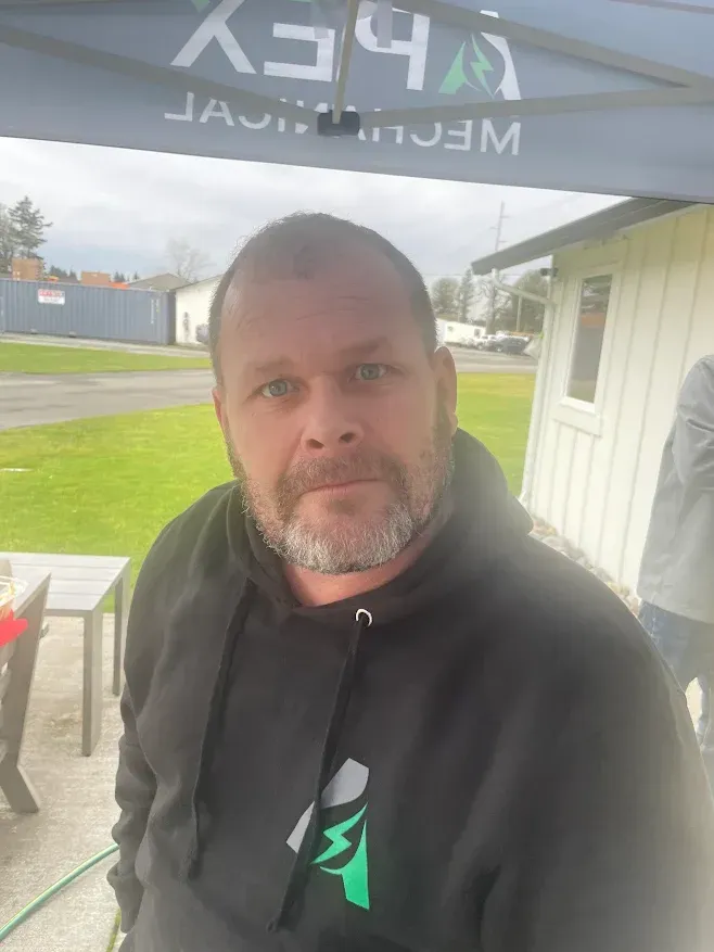 A person wearing a beige cap with 