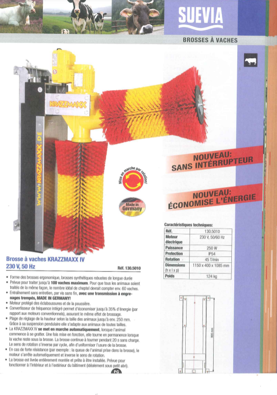 informations brosse à vaches