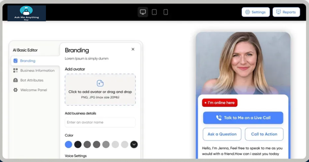 A screenshot of a website with a picture of a woman on it.