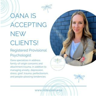 Oana is accepting new clients registered provisional psychologist