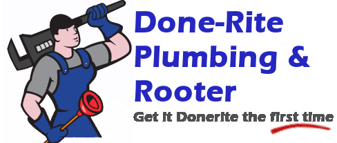 a logo for done-rite plumbing and rooter
