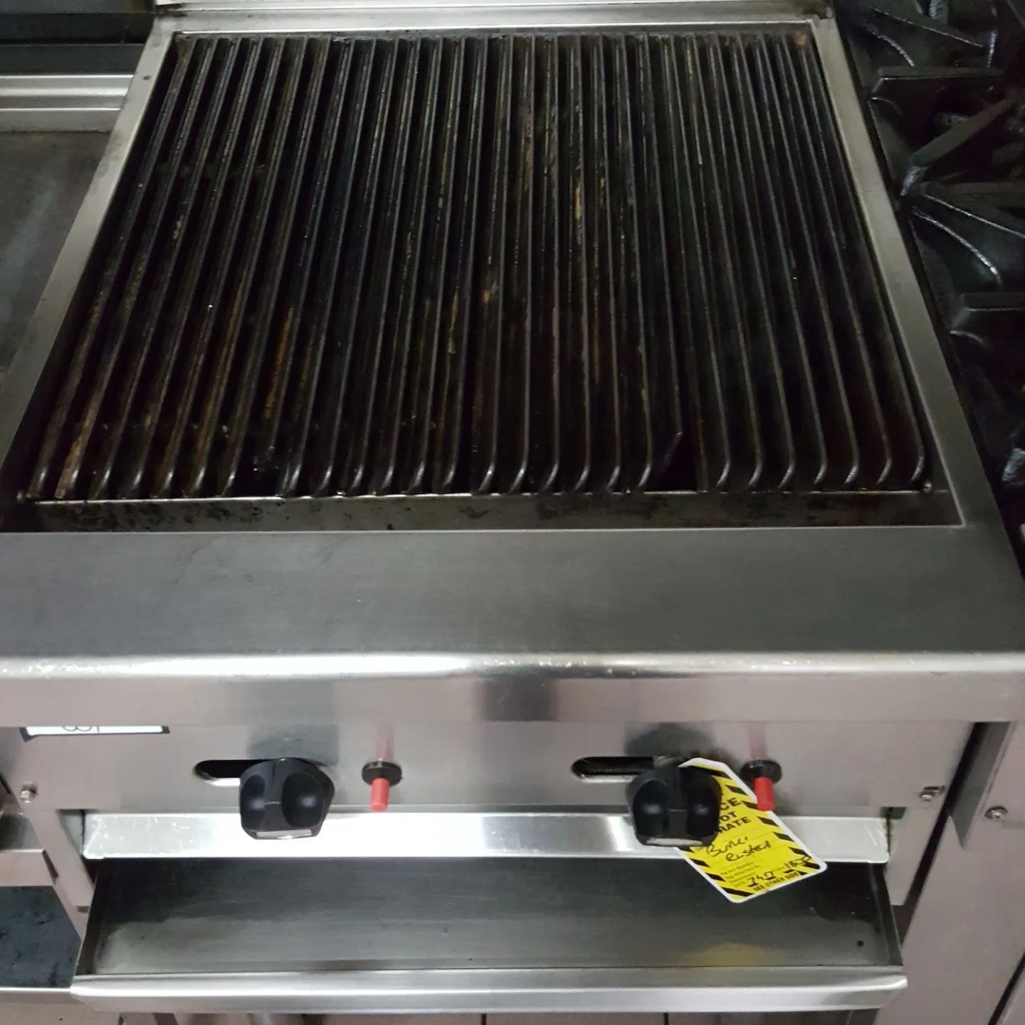 Commercial Gas Grill With Ribbed Cooking Surface — Central Coast Commercial Kitchen Cleaning in Umina, NSW