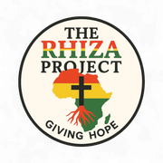 The Rhiza Project logo: Africa outline with roots, cross, and 