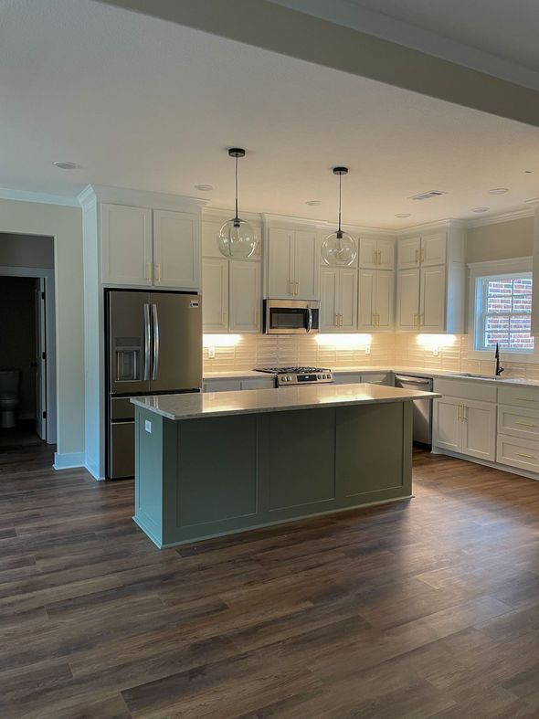 A kitchen from a new spec home.