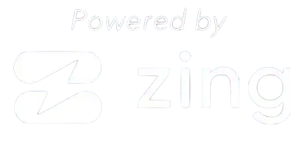 Powered by Zing logo, featuring a lightning bolt inside a rounded rectangle.
