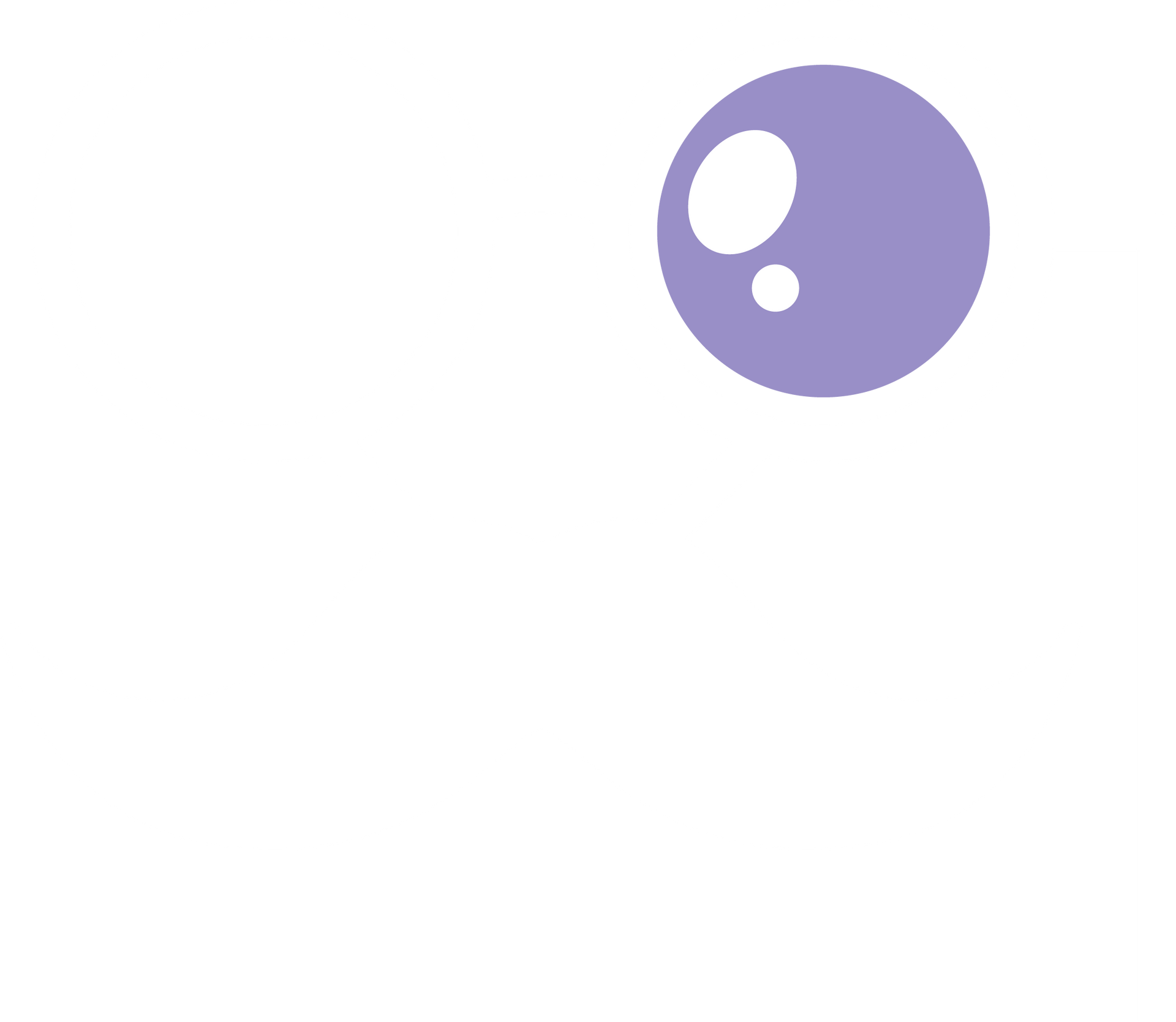 A purple circle with a white circle inside of it on a white background.