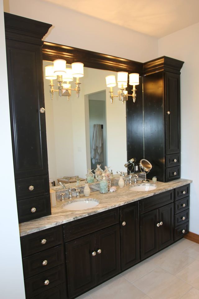 black cabinets