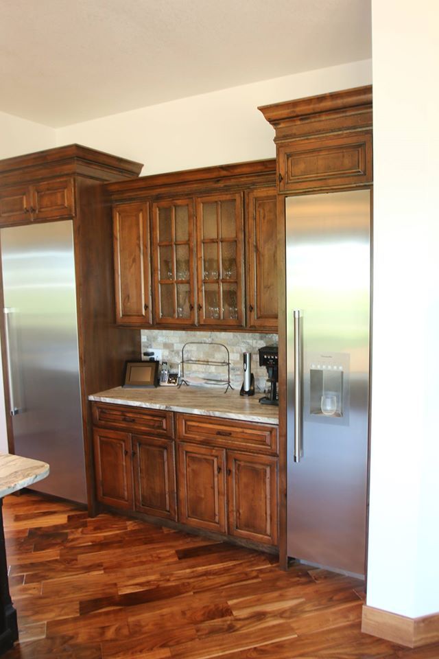 wood cabinets